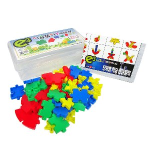 31638-e3퍼즐블럭50p(327) 플라스틱케이스 / 한글 숫자학습 연결블럭 블록 어린이날 선물